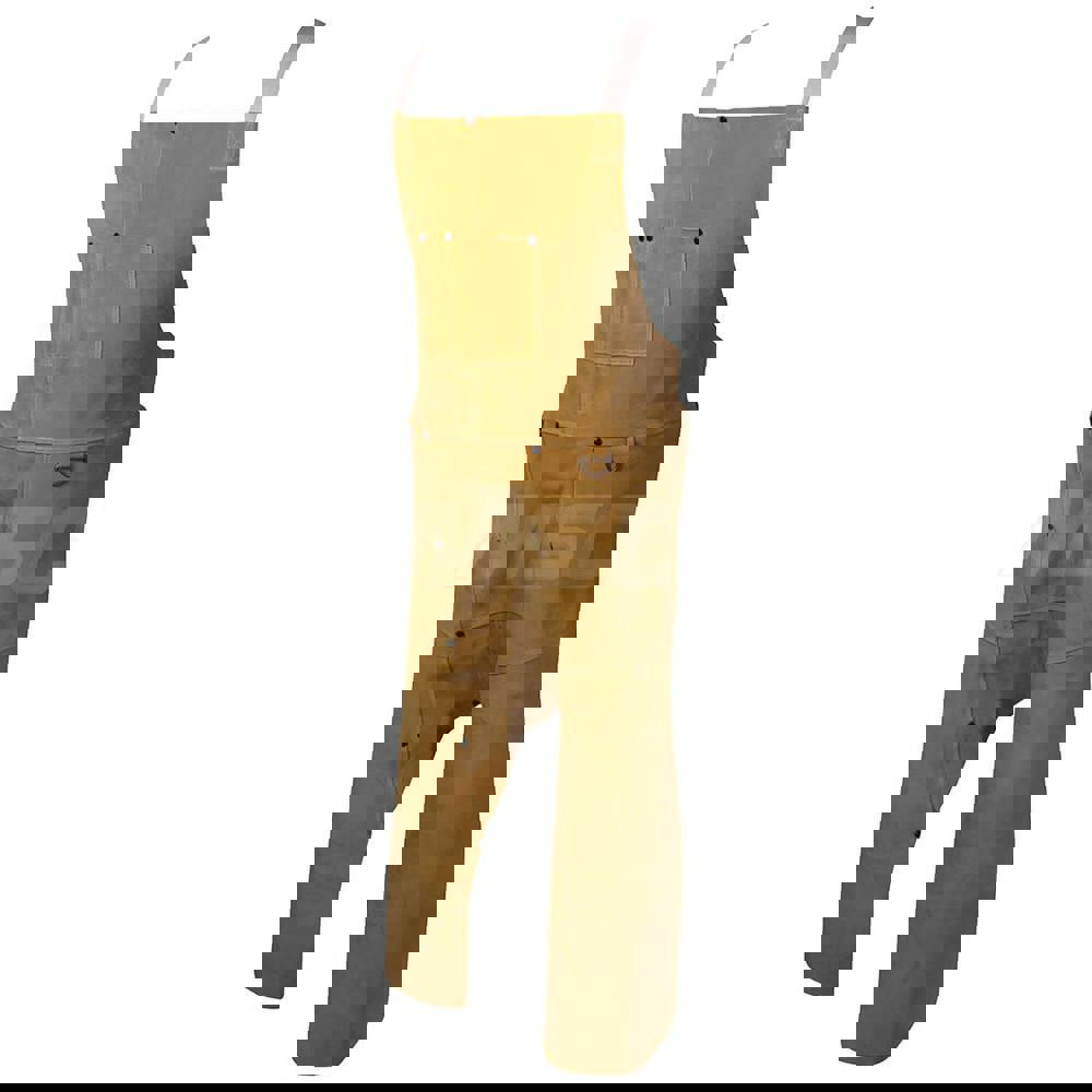 Split Leg Bib Apron: Welding, Kevlar & Pigskin Leather, 42