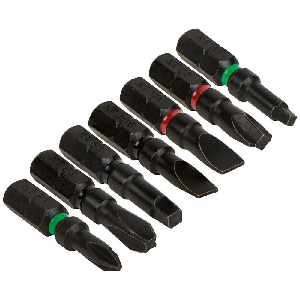 Power & Impact Screwdriver Bit Sets; Set Type: Impact Hex Bit Set ; Bit Type: Phillips/Slotted; Square; Bit Set ; Point Type: Hex; Phillips, Slotted, Square ; Drive Size: 1/4 ; Overall Length (Decimal Inch): 1.2500 ; Phillips Point Size: #1 - #3