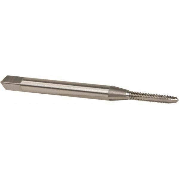 Straight Flute Tap: M2x0.40 Metric Coarse, 3 Flutes, Plug, 6H Class of Fit, High Speed Steel, Bright/Uncoated