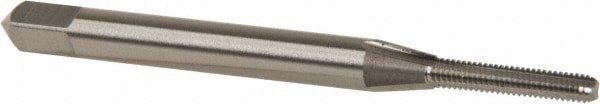 Straight Flute Tap: M2x0.40 Metric Coarse, 3 Flutes, Bottoming, 6H Class of Fit, High Speed Steel, Bright/Uncoated