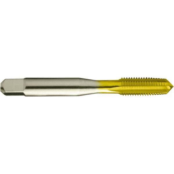 Straight Flute Tap: M4x0.70 Metric Coarse, 4 Flutes, Taper, 6H Class of Fit, High Speed Steel, TiN Coated