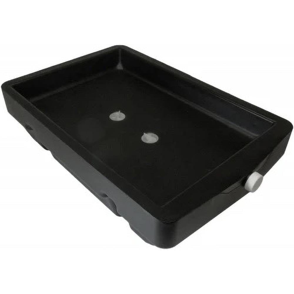 Oil Drain Containers; Container Size: 9qt ; Color: Black ; Overall Length: 21.00 ; Overall Width: 14 ; Features: Transporting Waste Fluids ; Height (Decimal Inch): 5.5 in