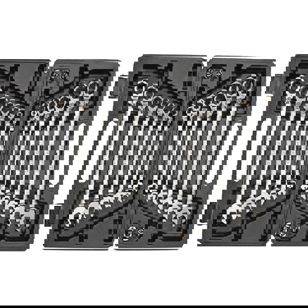 Wrench Sets; Wrench Size: 8 - 19 mm ; Material: Vanadium Steel ; Non-sparking: No ; Corrosion-resistant: Yes ; Ratcheting: Yes