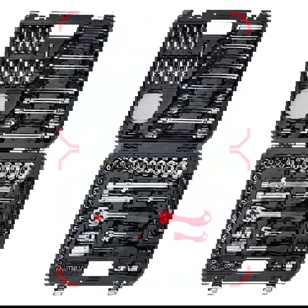 Standard Socket Set: 92 Pc, 1/4 1/2
