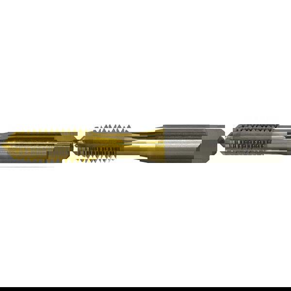 Straight Flute Tap: 1-12 UNF, 4 Flutes, Plug, 2B Class of Fit, High Speed Steel, TiN Coated