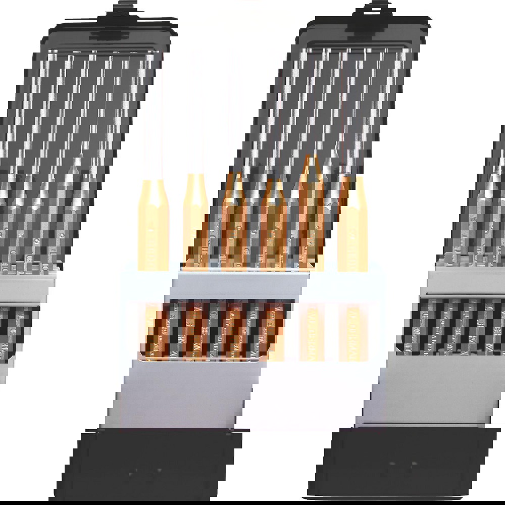 Punch Sets; Set Type: Pin ; Material: Chromium-Vanadium Steel ; Container Type: Metal Case ; Number Of Pieces: 6 ; UNSPSC Code: 27111505
