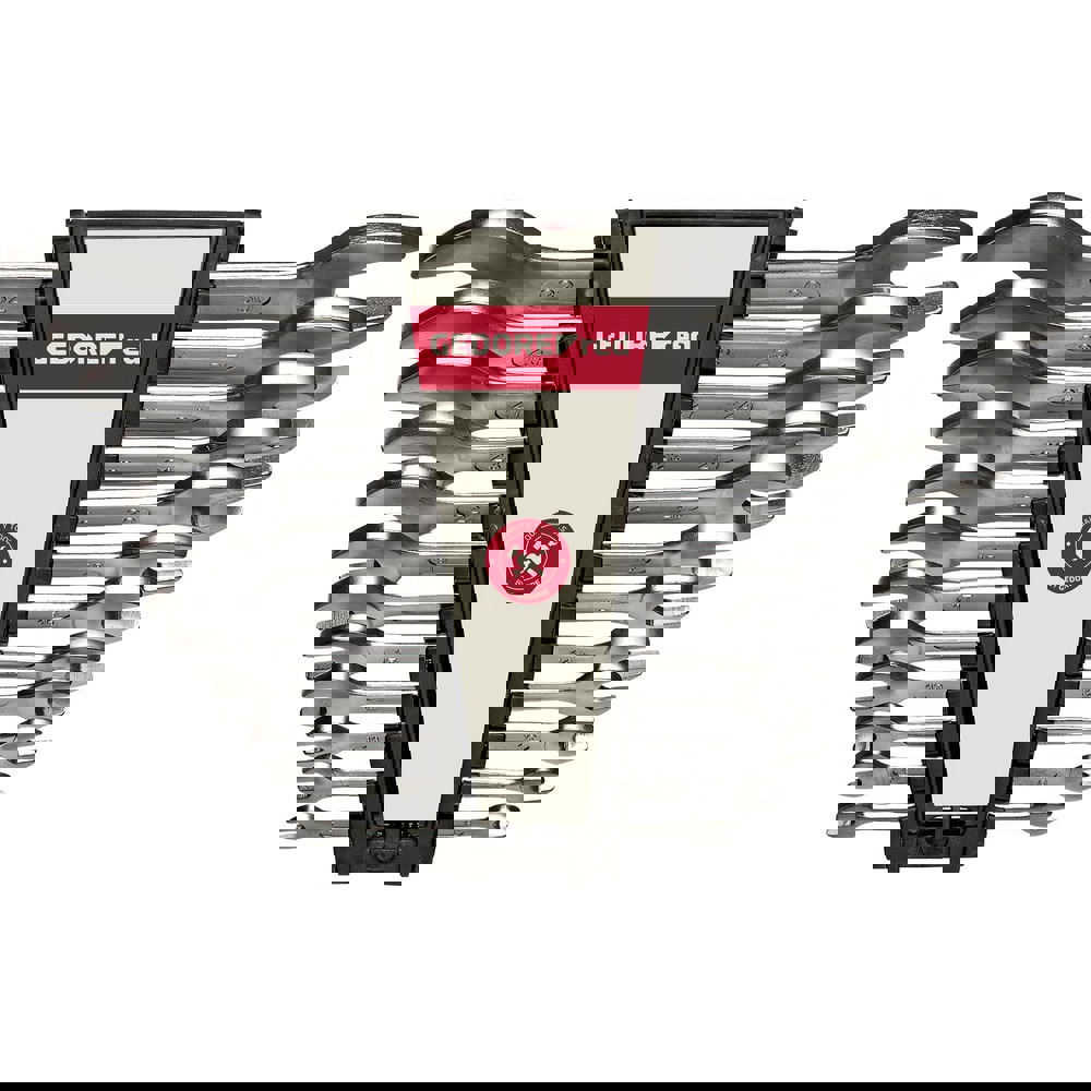 Wrench Sets; Wrench Size: 6 - 32 mm ; Material: Vanadium Steel ; Non-sparking: No ; Corrosion-resistant: Yes ; Ratcheting: No ; Includes: 6x7; 8x9; 10x11; 12x13; 14x15; 16x17; 18x19; 20x22; 21x23; 24x27; 25x28; 30x32 mm Wrenches