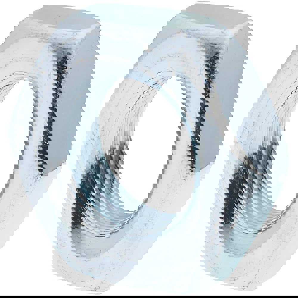 Jam Nut: 9/16-12, Grade 2 Steel, Zinc Finish