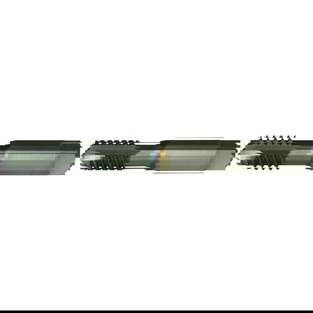 Spiral Point Tap: #12-24 UNC, 2 Flutes, Plug Chamfer, 2B Class of Fit, High-Speed Steel, TiCN Coated