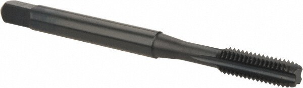 Straight Flute Tap: #10-32 UNF, 4 Flutes, Modified Bottoming, 2B Class of Fit, Powdered Metal, Nitride/Oxide Coated