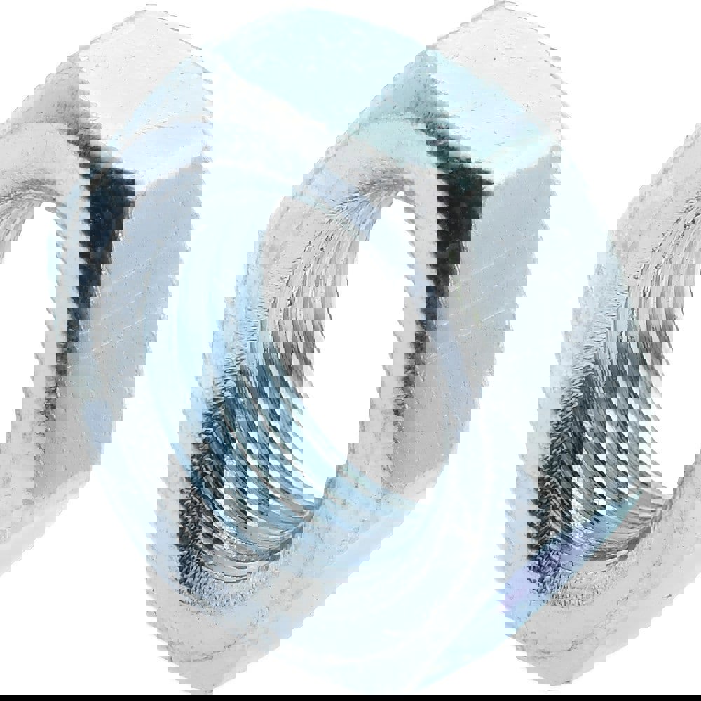 Jam Nut: 3/8-24, Grade 2 Steel, Zinc Finish