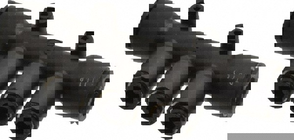 Push-To-Connect Push On Tube Fitting: Multiple Tee with Mounting Holes, Tee 3/8 x 1/4