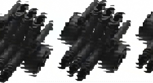 Push-To-Connect Tube Fitting: Double Multiple Tee with Mounting Holes