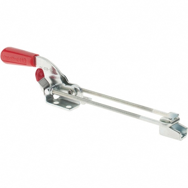 Pull-Action Latch Clamp: Horizontal, 719 lb, U-Hook, Flanged Base