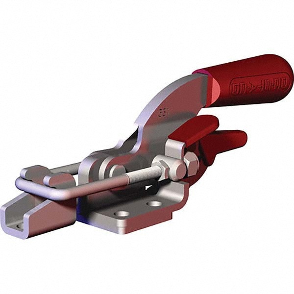 Pull-Action Latch Clamp: Horizontal, 719 lb, U-Hook, Flanged Base