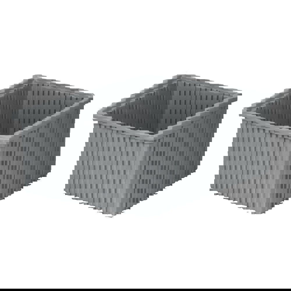 Bins; Bin Style: Dividable Storage Tote ; Shape: Rectangle ; Material Family: Polymer ; Overall Width (Inch): 17-3/8 ; Overall Length (Inch): 22-3/8 ; Overall Height (Inch): 8