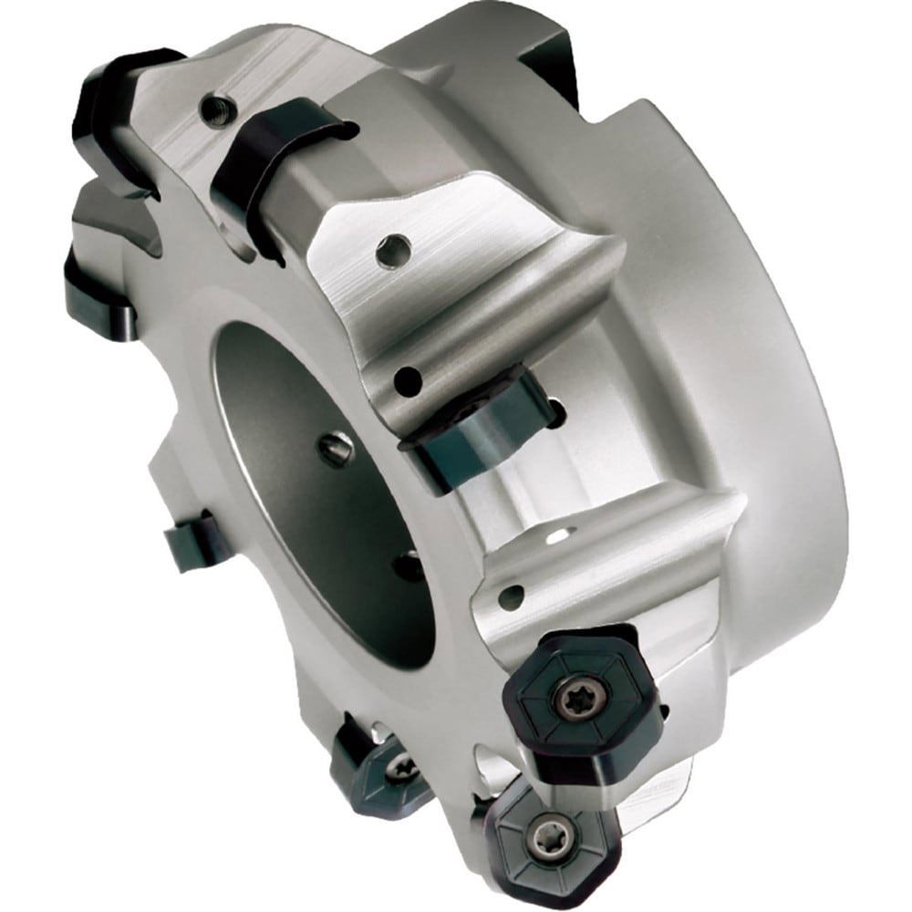 Indexable Chamfer & Angle Face Mills; Minimum Cutting Diameter (Decimal Inch): 2.0000; Minimum Cutting Diameter (Inch): 2; Maximum Cutting Diameter (Decimal Inch): 2.4331; Maximum Depth of Cut (Decimal Inch): 0.1772; Arbor Hole Diameter (Decimal Inch): 0.