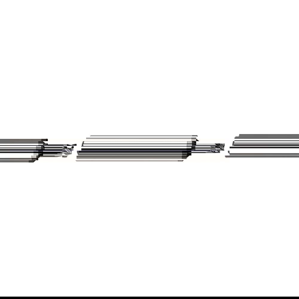 Square End Mill: 0.04'' Dia, 1/16'' LOC, 1/8'' Shank Dia, 2-1/2'' OAL, 3 Flutes, Solid Carbide
