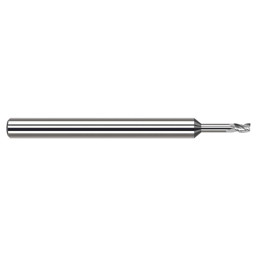 Square End Mill: 5/64'' Dia, 0.12'' LOC, 1/8'' Shank Dia, 2-1/2'' OAL, 3 Flutes, Solid Carbide