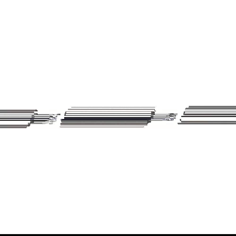 Square End Mill: 3/16'' Dia, 9/32'' LOC, 3/16'' Shank Dia, 3'' OAL, 3 Flutes, Solid Carbide