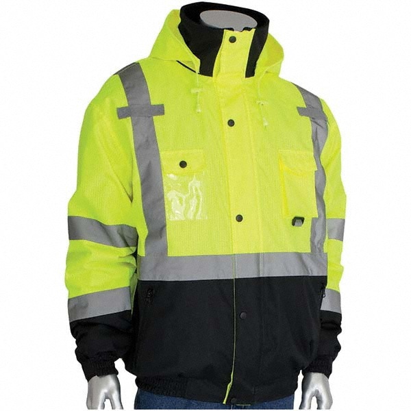 High Visibility Jacket: Size 3X-Large, Polyester, Zipper Closure