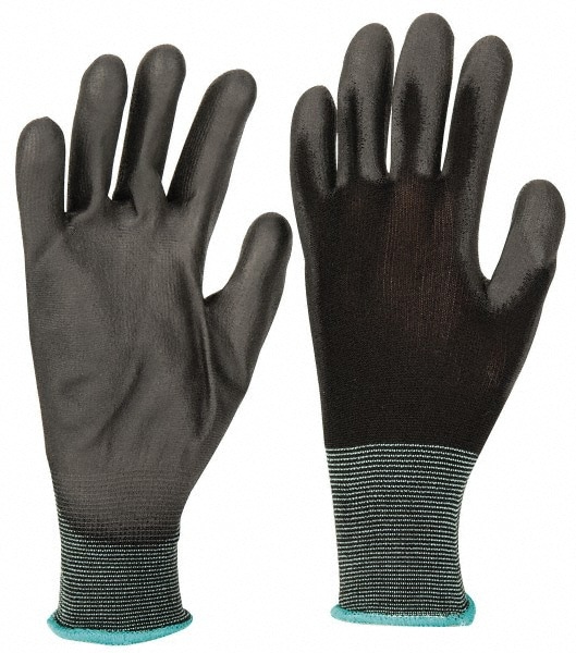 Work Gloves: PRO-SAFE Size Medium, Polyurethane-Coated Nylon, General Purpose