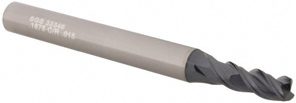Corner Radius End Mill: 3/16