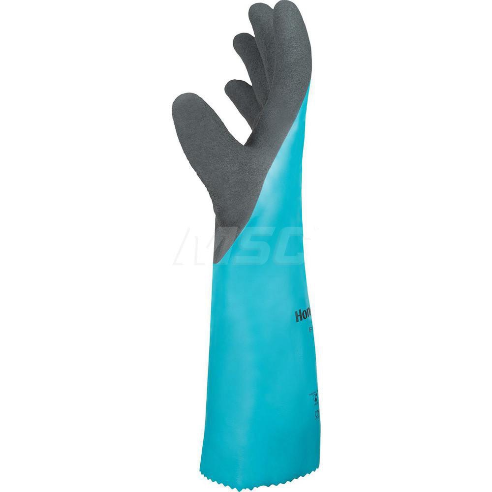 Chemical Resistant Gloves: X-Large, 18 mil Thick, Nitrile-Coated, Nitrile, Supported