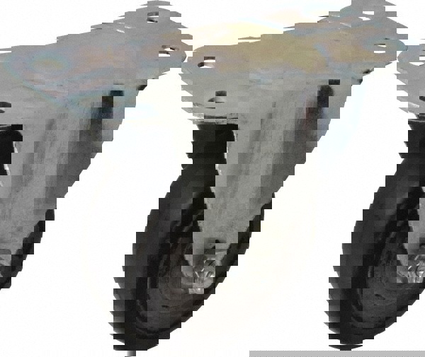 Rigid Top Plate Caster: Rubber, 3