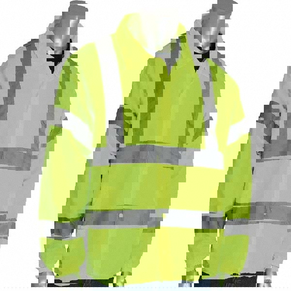 High Visibility Windbreaker: Size 2X-Large, Polyester, Snaps Closure