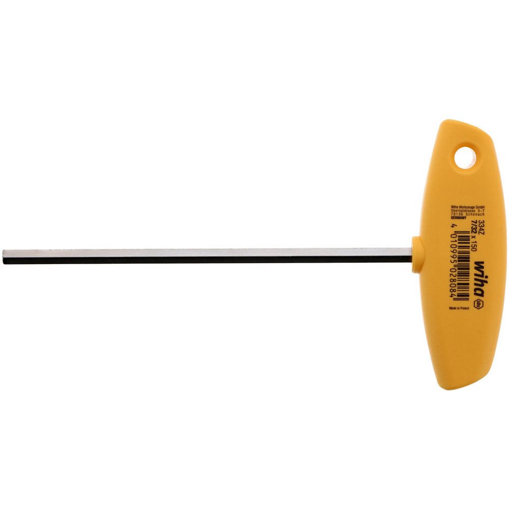 Hex Keys; End Type: Hex ; Hex Size (Inch): 7/32 ; Handle Type: T-Handle ; Arm Style: T-Handle ; Overall Length (Inch): 7 ; Handle Color: Yellow