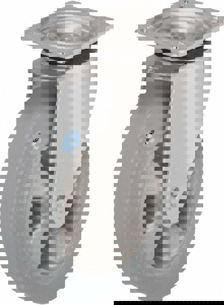 Swivel Top Plate Caster: Solid Rubber, 6-1/2