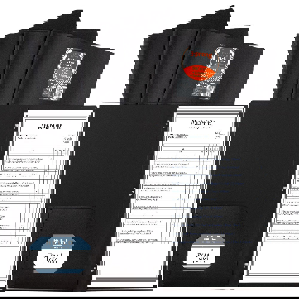 Portfolios, Report Covers & Pocket Binders; Color: Black ; Overall Width: 9 ; Overall Length: 11.00 ; Material: Polypropylene