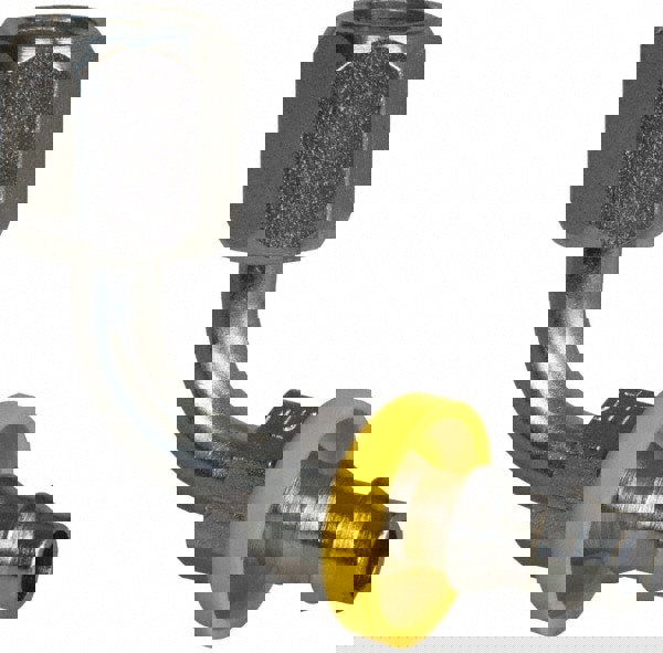 Hydraulic Hose Short Drop Female JIC Swivel 90 deg Elbow: 6.40 mm Hose ID, Hose Size 4, 7/16-20 Thread