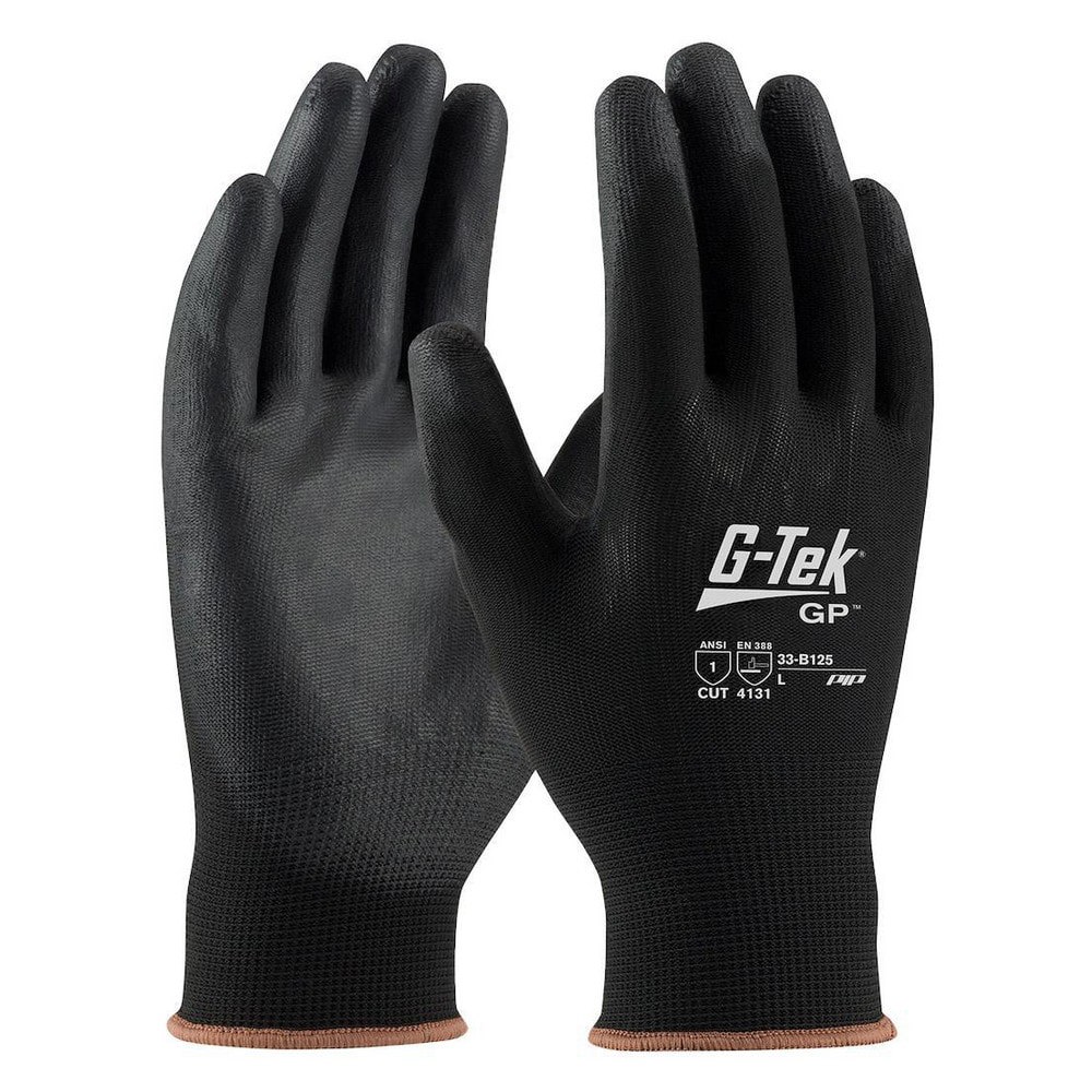 Work Gloves: G-Tek 33-B125, Size Small, Polyurethane-Coated Nylon, General Purpose