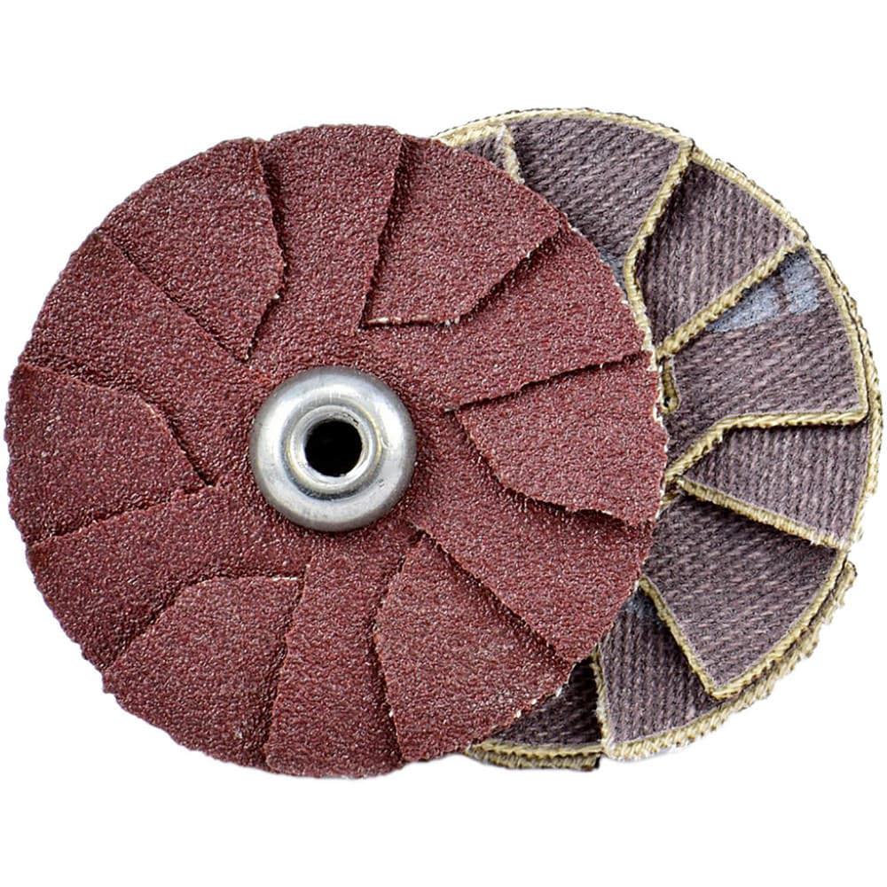 Slotted Overlap Discs; Disc Diameter (Inch): 2 ; Abrasive Type: Coated ; Overlap Disc Type: Outward ; Abrasive Material: Aluminum Oxide ; Grit: 180 ; Eyelet Size: 8-32