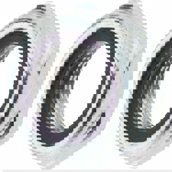 Hex Lock Nut: Insert, Nylon Insert, 7/16-14, Grade 2 Steel, Zinc-Plated