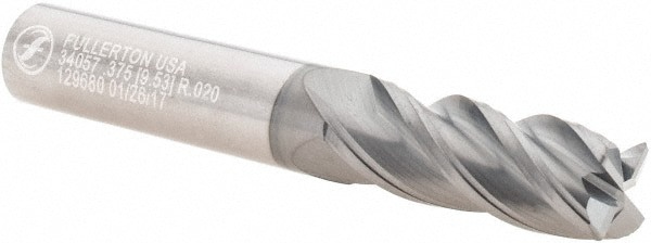 Corner Radius End Mill: 3/8