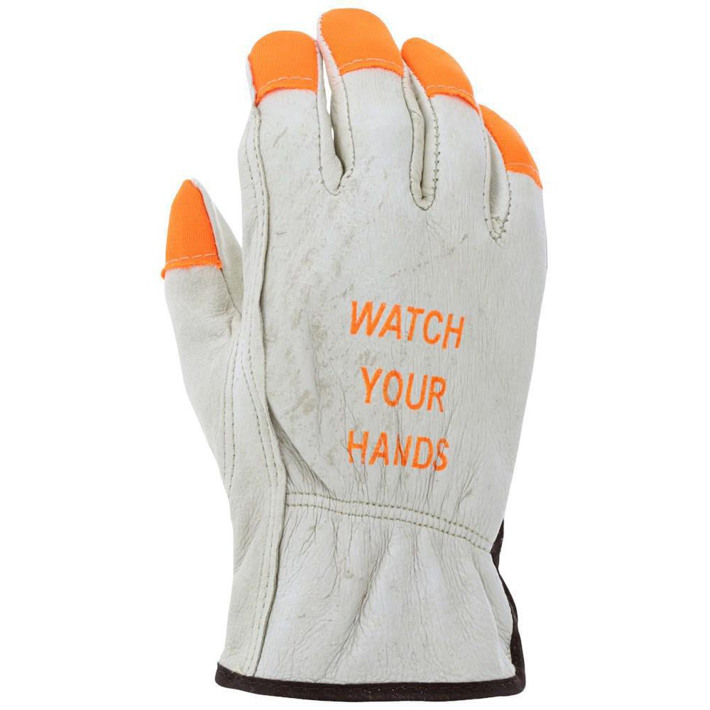 Work Gloves: Memphis 3413HVI, Size Medium, Pigskin Leather Lined, Pigskin Leather, General Purpose