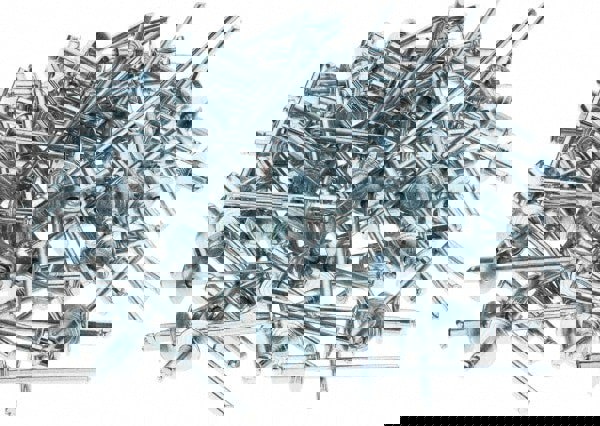 Open End Blind Rivet: Size 42, Large Flange Dome Head, Steel Body, Steel Mandrel