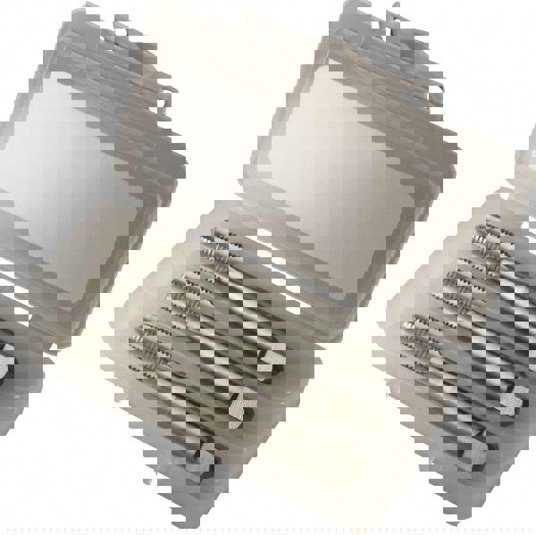 Tap Set: #6-32 UNC, 3 Flute, Bottoming Plug & Taper, High Speed Steel, Bright Finish