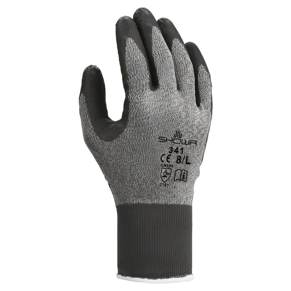 General Purpose Work Gloves: Medium, Rubber Coated, Natural Rubber Latex
