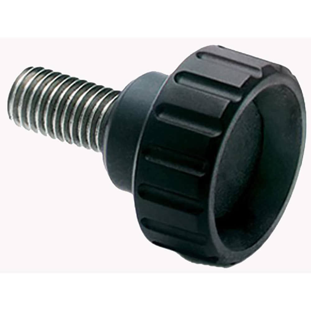 Round Knobs (Knurled, Fluted & Mushroom); Knob Material: Polyamide ; Insert Material: Steel ; Grip Style: Knurled ; Head Diameter: 1.5700 ; Head Height: 1.0600 ; Finish: Matte