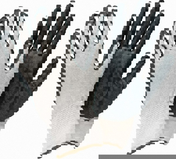 Work Gloves: PRO-SAFE Size Large, Nitrile-Coated Nylon, General Purpose