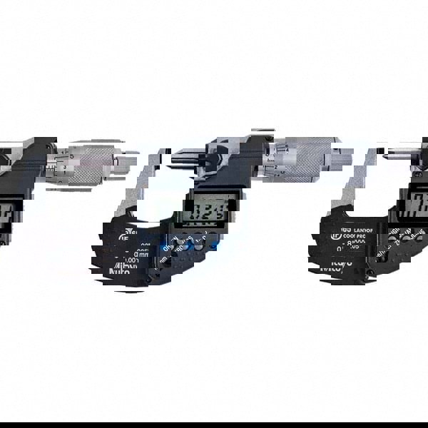 Crimp Height Micrometers; Operation Type: Electronic; Maximum Measurement (Decimal Inch): 0.8000; Thimble Type: Ratchet; Accuracy: 1.00015 in; Graduation: 0.00005 in; 0.001 mm; Spindle Diameter: 6.35 mm; Batteries Included: Yes; Calibrated: Yes; Number Of