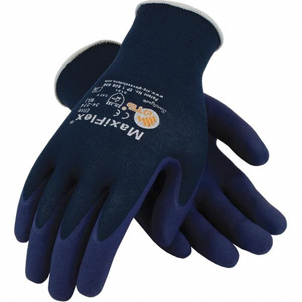General Purpose Work Gloves: Small, Nitrile Coated, Nylon