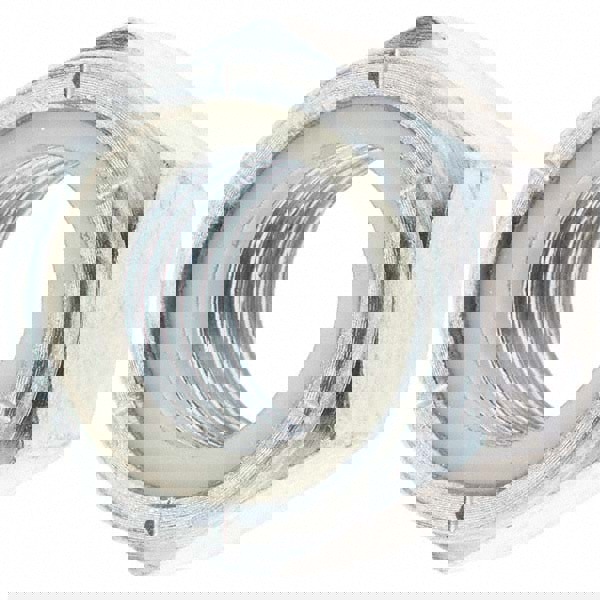 Hex Lock Nut: Insert, Nylon Insert, 7/8-9, Grade 2 Steel, Zinc-Plated