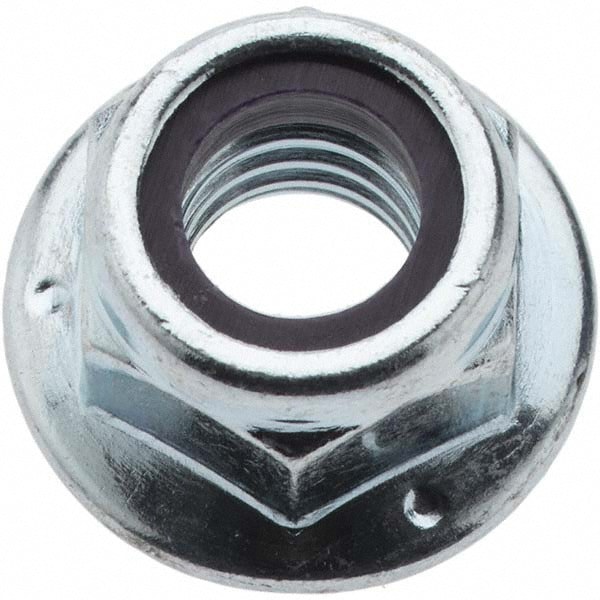 Hex Lock Nut: Insert, Nylon Insert, 3/8-16, Grade 2 Steel, Zinc-Plated