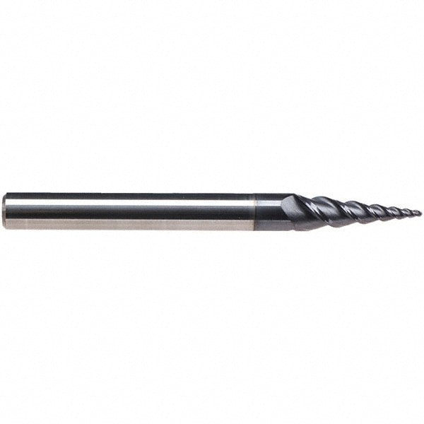 Tapered End Mill: 8 &deg; per Side, 3 Flutes, Solid Carbide, Ball End
