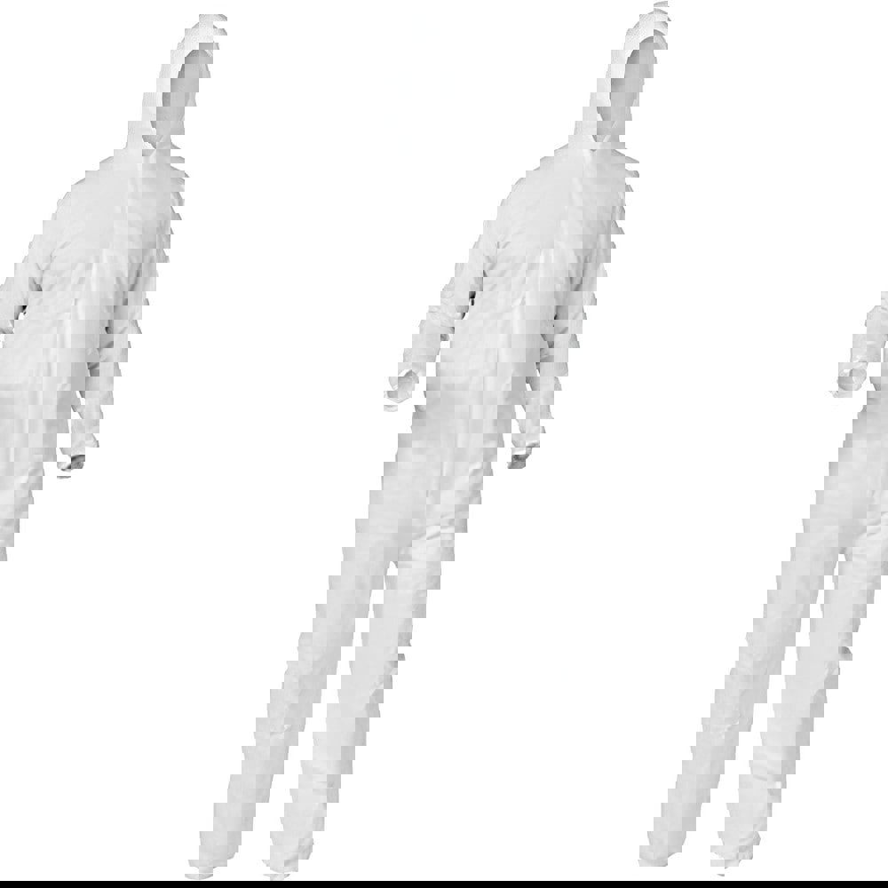 Disposable Coveralls: Water-Resistant & Particle Protection, Size Large, Tyvek, Zipper Closure